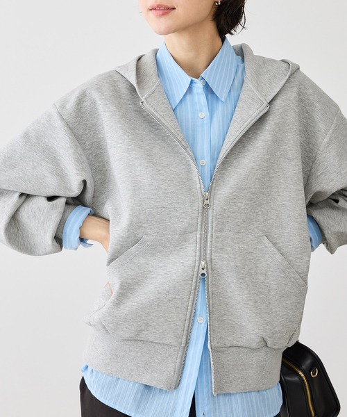 ROPE' PICNIC（ロペピクニック）の「コクーンシルエットダブルジップフーディ（パーカー・レディース・チャコールグレー/ライトグレー/キナリ・FREE）」の14枚目の写真