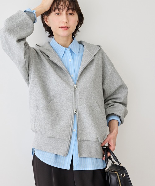 ROPE' PICNIC（ロペピクニック）の「コクーンシルエットダブルジップフーディ（パーカー・レディース・チャコールグレー/ライトグレー/キナリ・FREE）」の15枚目の写真