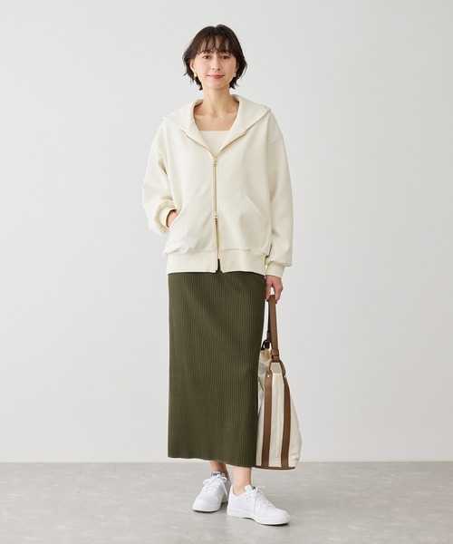 ROPE' PICNIC（ロペピクニック）の「コクーンシルエットダブルジップフーディ（パーカー・レディース・チャコールグレー/ライトグレー/キナリ・FREE）」の18枚目の写真