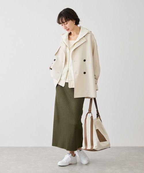 ROPE' PICNIC（ロペピクニック）の「コクーンシルエットダブルジップフーディ（パーカー・レディース・チャコールグレー/ライトグレー/キナリ・FREE）」の20枚目の写真