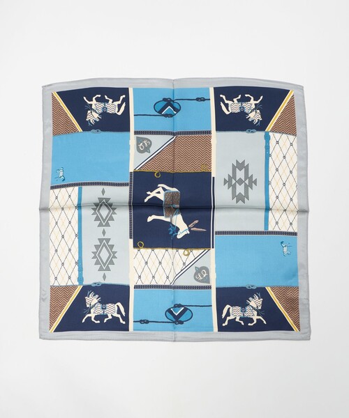 BEAUTY&YOUTH UNITED ARROWS（ビューティーアンドユースユナイテッドアローズ）の「シルク ホース スカーフ（バンダナ/スカーフ・レディース・コバルトブルー/ベージュ・FREE）」の5枚目の写真