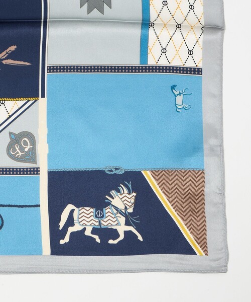 BEAUTY&YOUTH UNITED ARROWS（ビューティーアンドユースユナイテッドアローズ）の「シルク ホース スカーフ（バンダナ/スカーフ・レディース・コバルトブルー/ベージュ・FREE）」の6枚目の写真