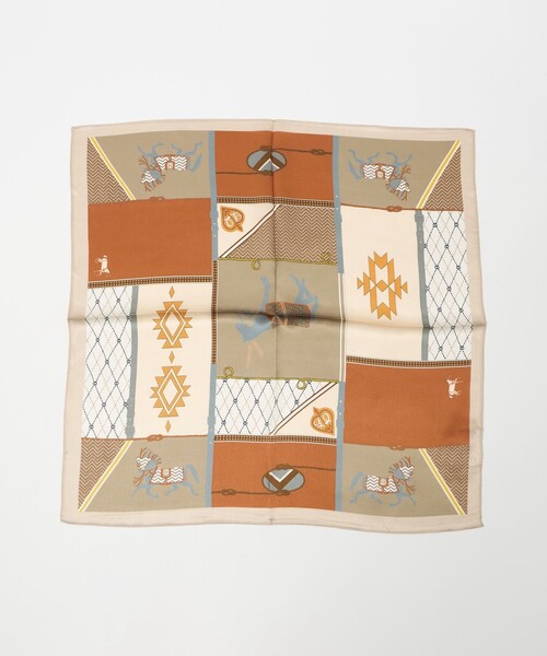 BEAUTY&YOUTH UNITED ARROWS（ビューティーアンドユースユナイテッドアローズ）の「シルク ホース スカーフ（バンダナ/スカーフ・レディース・コバルトブルー/ベージュ・FREE）」の9枚目の写真