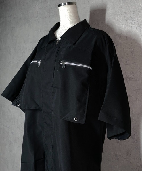 lilful(リルフル)の「【26年春夏新作】ジップデザインベルトギミック半袖シャツ(シャツ/ブラウス・メンズ・ホワイト/ブラック・L/M)」の11枚目の写真