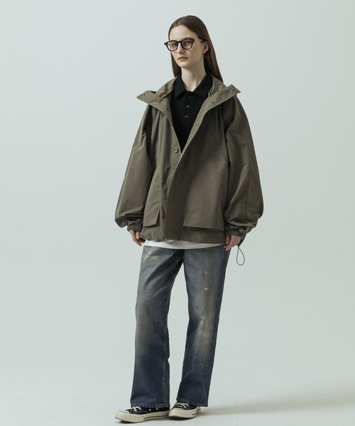 SLICK(スリック)の「【ZOZO限定】 SLICK/スリック Oversized Dolman Sleeve Hooded Jacket/オーバーサイズ ドルマンスリーブ フーデッドジャケット/オーバーサイズ(ポンチョ・メンズ・ブラック/カーキ・1/2)」の10枚目の写真