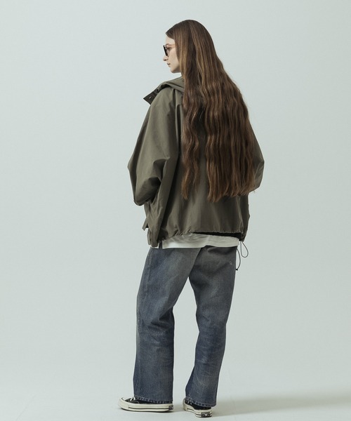 SLICK(スリック)の「【ZOZO限定】 SLICK/スリック Oversized Dolman Sleeve Hooded Jacket/オーバーサイズ ドルマンスリーブ フーデッドジャケット/オーバーサイズ(ポンチョ・メンズ・ブラック/カーキ・1/2)」の14枚目の写真