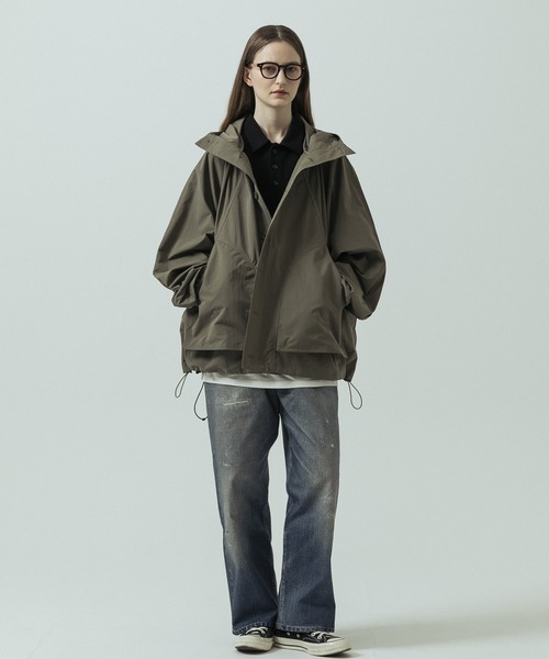 SLICK(スリック)の「【ZOZO限定】 SLICK/スリック Oversized Dolman Sleeve Hooded Jacket/オーバーサイズ ドルマンスリーブ フーデッドジャケット/オーバーサイズ(ポンチョ・メンズ・ブラック/カーキ・1/2)」の15枚目の写真