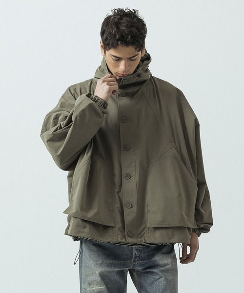 SLICK(スリック)の「【ZOZO限定】 SLICK/スリック Oversized Dolman Sleeve Hooded Jacket/オーバーサイズ ドルマンスリーブ フーデッドジャケット/オーバーサイズ(ポンチョ・メンズ・ブラック/カーキ・1/2)」の18枚目の写真