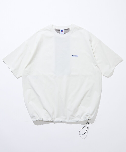 Russell Athletic(ラッセルアスレティック)の「限定展開 RUSSEL ATHLETIC×FREAK'S STORE/ラッセルアスレティック 別注 ビッグシルエット 切り替えバックデザイン ヘムコード Tシャツ(Tシャツ/カットソー・メンズ・スミクロ/ブラック/ホワイト・MEDIUM/SMALL/LARGE)」の4枚目の写真