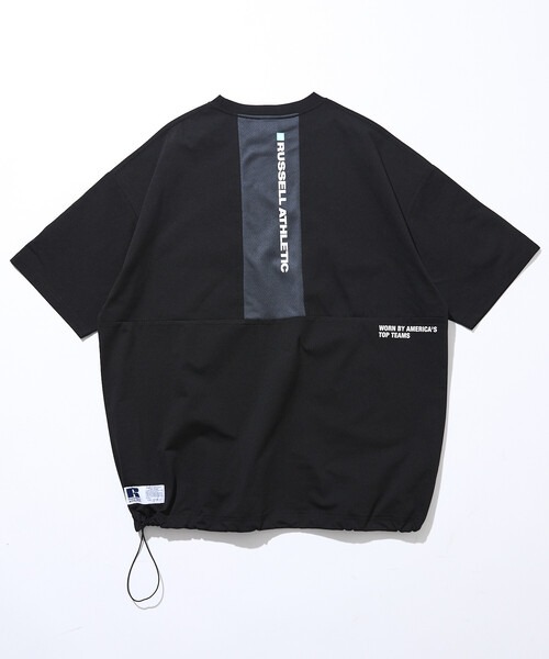 Russell Athletic(ラッセルアスレティック)の「限定展開 RUSSEL ATHLETIC×FREAK'S STORE/ラッセルアスレティック 別注 ビッグシルエット 切り替えバックデザイン ヘムコード Tシャツ(Tシャツ/カットソー・メンズ・スミクロ/ブラック/ホワイト・MEDIUM/SMALL/LARGE)」の16枚目の写真