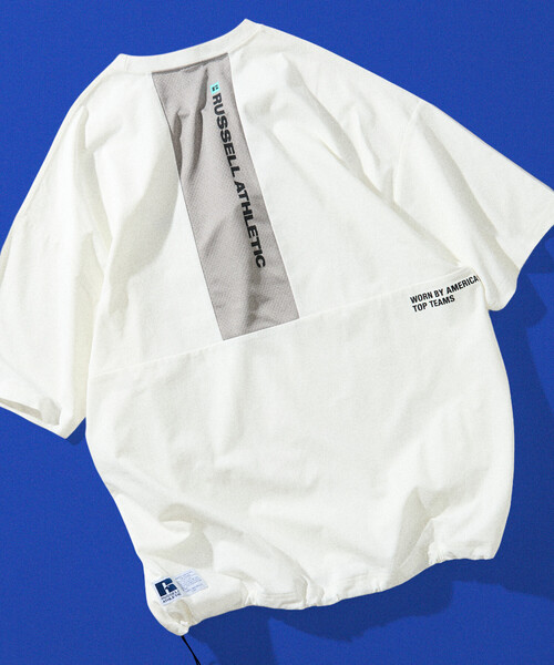 Russell Athletic(ラッセルアスレティック)の「限定展開 RUSSEL ATHLETIC×FREAK'S STORE/ラッセルアスレティック 別注 ビッグシルエット 切り替えバックデザイン ヘムコード Tシャツ(Tシャツ/カットソー・メンズ・スミクロ/ブラック/ホワイト・MEDIUM/SMALL/LARGE)」の17枚目の写真