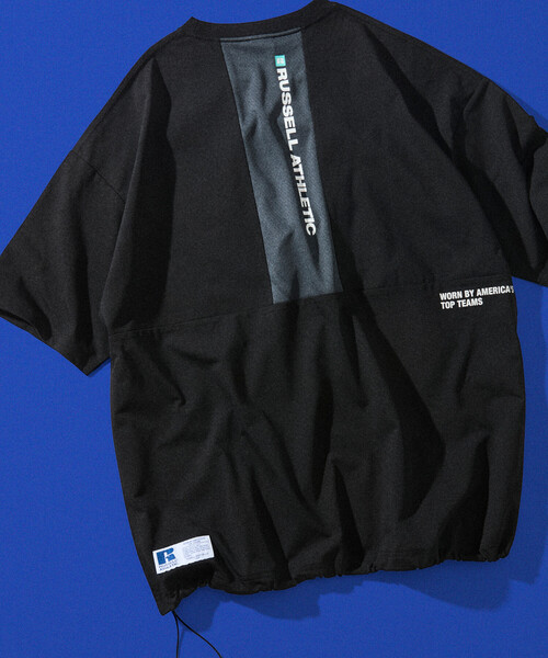 Russell Athletic(ラッセルアスレティック)の「限定展開 RUSSEL ATHLETIC×FREAK'S STORE/ラッセルアスレティック 別注 ビッグシルエット 切り替えバックデザイン ヘムコード Tシャツ(Tシャツ/カットソー・メンズ・スミクロ/ブラック/ホワイト・MEDIUM/SMALL/LARGE)」の19枚目の写真