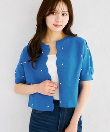 tocco closet | 【ZOZO限定】パール装飾スカラップ半袖カーディガン(カーディガン/ボレロ)