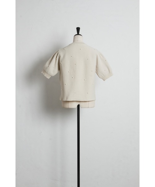 tocco closet（トッコ　クローゼット）の「【ZOZO限定】パール装飾スカラップ半袖カーディガン（カーディガン/ボレロ・レディース・ベージュ/ブラック/ピンク/オフホワイト/ブルー・M）」の12枚目の写真