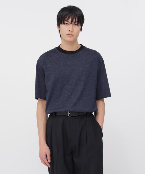 MARGARET HOWELL(マーガレットハウエル)の「SUPERFINE MERINO JERSEY TOP(Tシャツ/カットソー・メンズ・ネイビー/グレー系その他3・LARGE/MEDIUM)」の1枚目の写真