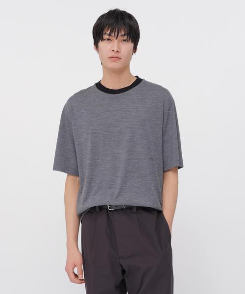 MARGARET HOWELL(マーガレットハウエル)の「SUPERFINE MERINO JERSEY TOP(Tシャツ/カットソー・メンズ・ネイビー/グレー系その他3・LARGE/MEDIUM)」の2枚目の写真
