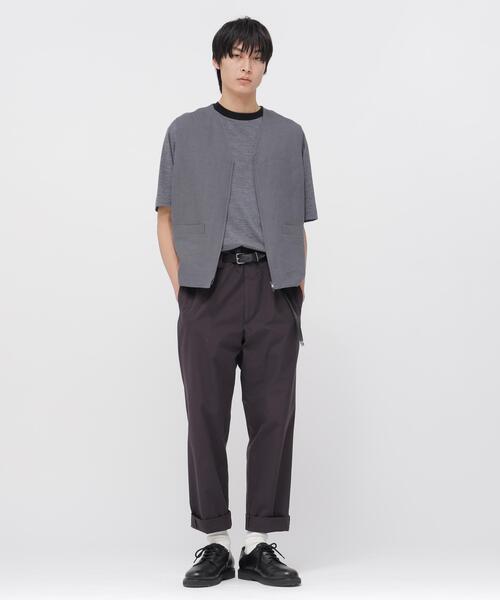 MARGARET HOWELL(マーガレットハウエル)の「SUPERFINE MERINO JERSEY TOP(Tシャツ/カットソー・メンズ・ネイビー/グレー系その他3・LARGE/MEDIUM)」の5枚目の写真