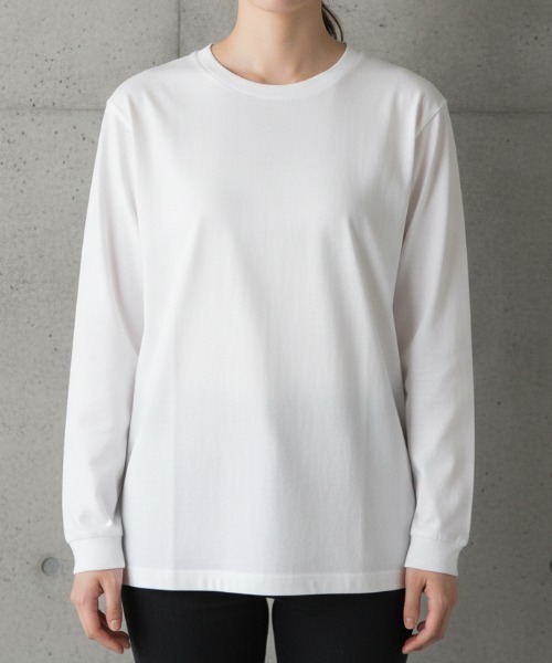 LIFEMAX(ライフマックス)の「【LIFEMAX/ライフマックス】5.6オンスハイグレードロングスリーブTシャツ(ホワイト)/ホワイト オーバーサイズ 厚手 長袖 無地(Tシャツ/カットソー・メンズ・ホワイト・X-SMALL/SMALL/MEDIUM/LARGE/X-LARGE)」の1枚目の写真