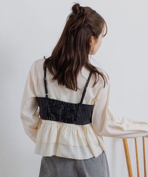 RETRO GIRL(レトロガール)の「【セットアイテム】ストライプビスチェSETシャツ(シャツ/ブラウス・レディース・ブラック系その他/ブルー系その他/グレー系その他・FREE)」の12枚目の写真