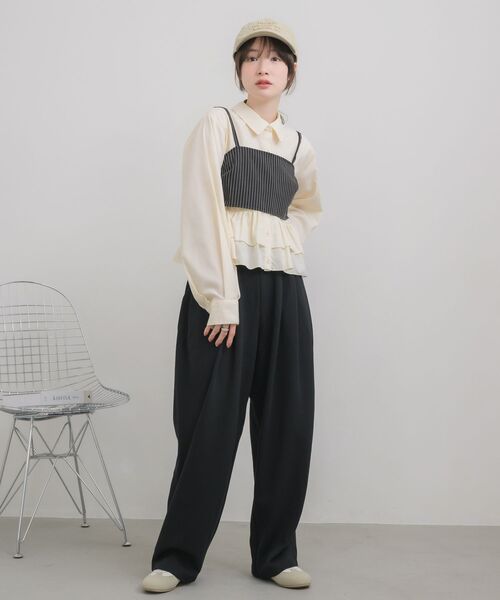 RETRO GIRL(レトロガール)の「【セットアイテム】ストライプビスチェSETシャツ(シャツ/ブラウス・レディース・ブラック系その他/ブルー系その他/グレー系その他・FREE)」の13枚目の写真