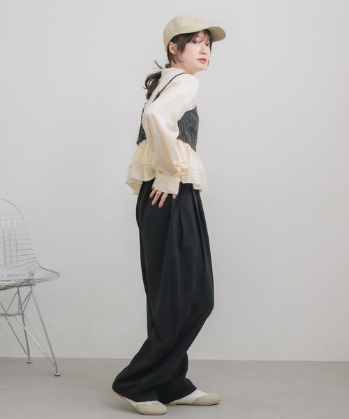 RETRO GIRL(レトロガール)の「【セットアイテム】ストライプビスチェSETシャツ(シャツ/ブラウス・レディース・ブラック系その他/ブルー系その他/グレー系その他・FREE)」の14枚目の写真