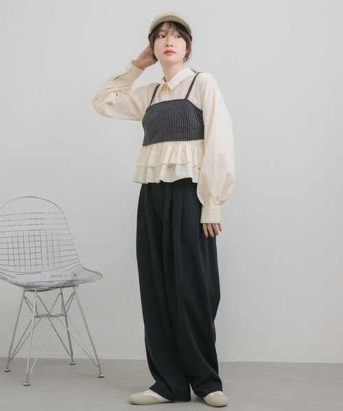 RETRO GIRL(レトロガール)の「【セットアイテム】ストライプビスチェSETシャツ(シャツ/ブラウス・レディース・ブラック系その他/ブルー系その他/グレー系その他・FREE)」の16枚目の写真