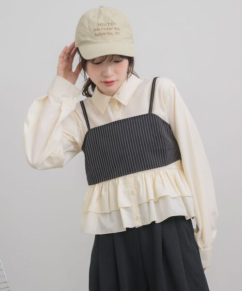 RETRO GIRL(レトロガール)の「【セットアイテム】ストライプビスチェSETシャツ(シャツ/ブラウス・レディース・ブラック系その他/ブルー系その他/グレー系その他・FREE)」の17枚目の写真