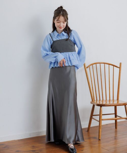 RETRO GIRL(レトロガール)の「【セットアイテム】ストライプビスチェSETシャツ(シャツ/ブラウス・レディース・ブラック系その他/ブルー系その他/グレー系その他・FREE)」の21枚目の写真