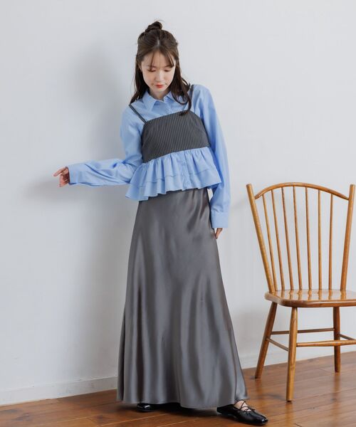 RETRO GIRL(レトロガール)の「【セットアイテム】ストライプビスチェSETシャツ(シャツ/ブラウス・レディース・ブラック系その他/ブルー系その他/グレー系その他・FREE)」の22枚目の写真