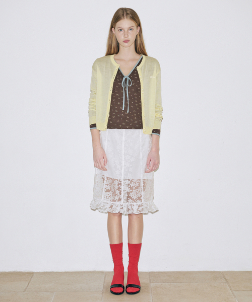 SINOON(シヌーン)の「Double Button Cardigan (Lemon Yellow)(カーディガン/ボレロ・レディース・イエロー・FREE)」の8枚目の写真