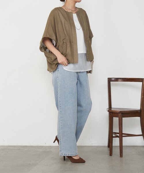 Jena espace merveilleux（ジェナ　エスパスメルヴェイユ）の「ドロストタックブルゾン（ベスト・レディース・チャコールグレー/ベージュ/ブラウン・FREE）」の21枚目の写真