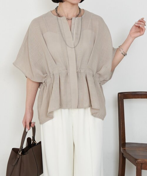 Jena espace merveilleux（ジェナ　エスパスメルヴェイユ）の「ドロストタックブルゾン（ベスト・レディース・チャコールグレー/ベージュ/ブラウン・FREE）」の15枚目の写真