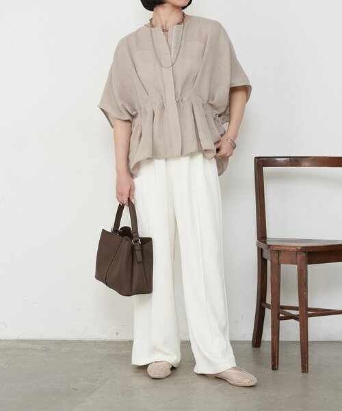 Jena espace merveilleux（ジェナ　エスパスメルヴェイユ）の「ドロストタックブルゾン（ベスト・レディース・チャコールグレー/ベージュ/ブラウン・FREE）」の16枚目の写真