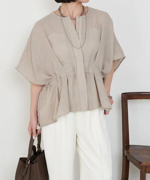 Jena espace merveilleux（ジェナ　エスパスメルヴェイユ）の「ドロストタックブルゾン（ベスト・レディース・チャコールグレー/ベージュ/ブラウン・FREE）」の18枚目の写真