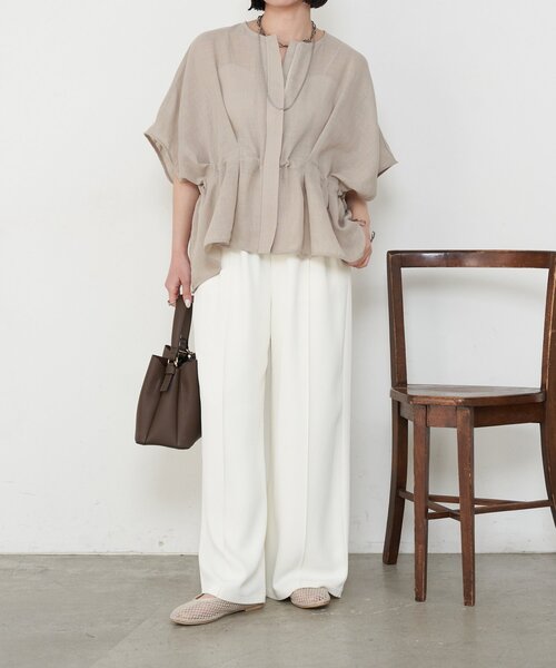 Jena espace merveilleux（ジェナ　エスパスメルヴェイユ）の「ドロストタックブルゾン（ベスト・レディース・チャコールグレー/ベージュ/ブラウン・FREE）」の9枚目の写真