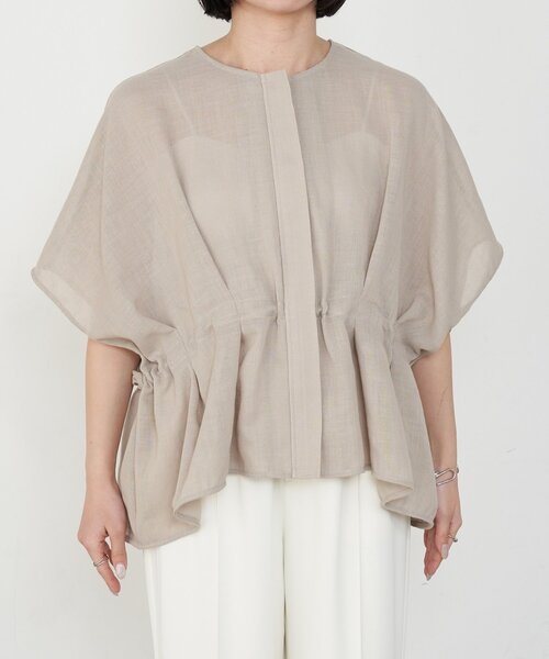 Jena espace merveilleux（ジェナ　エスパスメルヴェイユ）の「ドロストタックブルゾン（ベスト・レディース・チャコールグレー/ベージュ/ブラウン・FREE）」の11枚目の写真