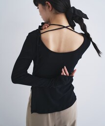 jersey ribbon pullover