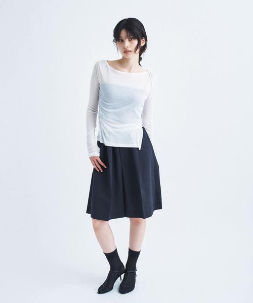 CODE A(コードエー)の「jersey ribbon pullover(Tシャツ/カットソー・レディース・ホワイト/ブラック/ライトイエロー系・00)」の5枚目の写真