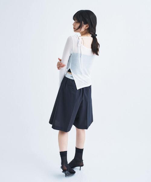 CODE A(コードエー)の「jersey ribbon pullover(Tシャツ/カットソー・レディース・ホワイト/ブラック/ライトイエロー系・00)」の6枚目の写真
