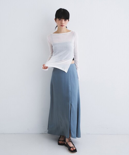 CODE A(コードエー)の「jersey ribbon pullover(Tシャツ/カットソー・レディース・ホワイト/ブラック/ライトイエロー系・00)」の8枚目の写真