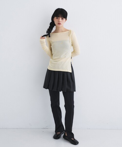 CODE A(コードエー)の「jersey ribbon pullover(Tシャツ/カットソー・レディース・ホワイト/ブラック/ライトイエロー系・00)」の12枚目の写真