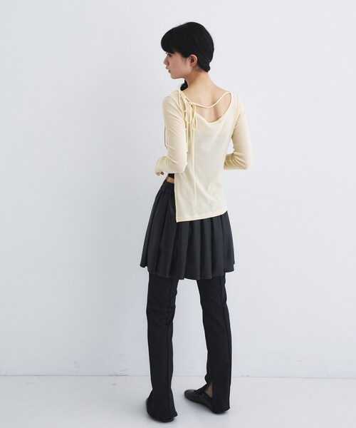 CODE A(コードエー)の「jersey ribbon pullover(Tシャツ/カットソー・レディース・ホワイト/ブラック/ライトイエロー系・00)」の13枚目の写真