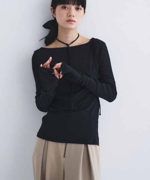 CODE A(コードエー)の「jersey ribbon pullover(Tシャツ/カットソー・レディース・ホワイト/ブラック/ライトイエロー系・00)」の16枚目の写真