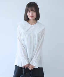 bulle de savon | オリーブのキルティング衿 ブラウス(シャツ/ブラウス)