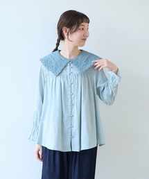 bulle de savon | オリーブのキルティング衿 ブラウス(シャツ/ブラウス)