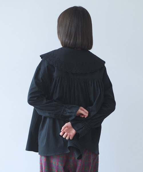 bulle de savon(ビュルデサボン)の「オリーブのキルティング衿 ブラウス(シャツ/ブラウス・レディース・ホワイト/ブラック・FREE)」の19枚目の写真