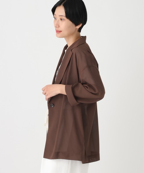 Elura（エルーラ）の「≪イージーケア≫アイロンいらずゆるジャケット/659652（テーラードジャケット・レディース・ブラック/ブラウン/ピンク/オフホワイト・FREE）」の21枚目の写真