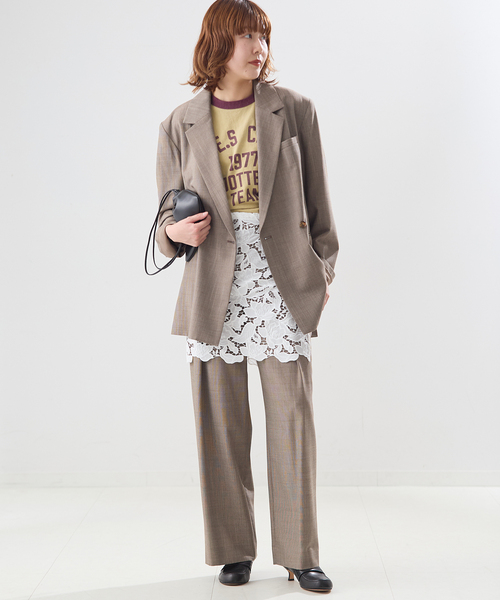 journal standard L'essage(ジャーナルスタンダードレサージュ)の「MOULI バックギャザージャケット(テーラードジャケット・レディース・ブラウン/チャコールグレー・FREE)」の9枚目の写真