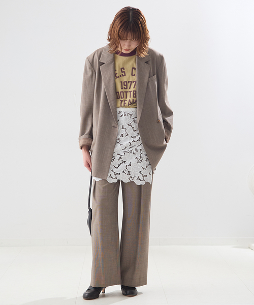 journal standard L'essage(ジャーナルスタンダードレサージュ)の「MOULI バックギャザージャケット(テーラードジャケット・レディース・ブラウン/チャコールグレー・FREE)」の12枚目の写真