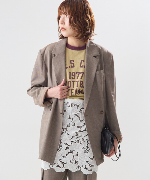 journal standard L'essage(ジャーナルスタンダードレサージュ)の「MOULI バックギャザージャケット(テーラードジャケット・レディース・ブラウン/チャコールグレー・FREE)」の13枚目の写真